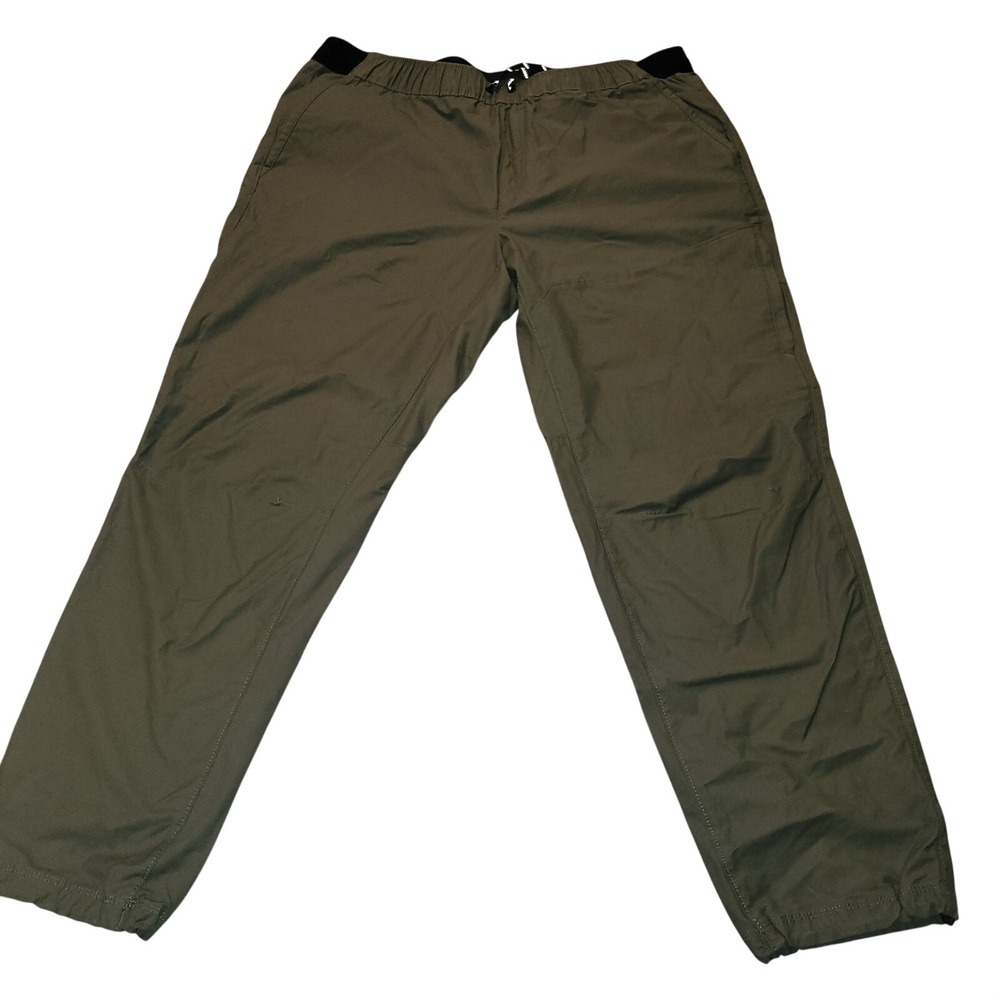 Eddie Bauer Men's Outdoor Cargo Pants Olive Green XL Elastic Waist Drawstring